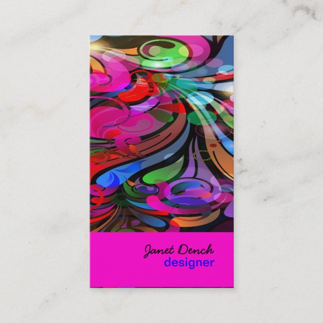 PixDezines Retro Swirls Business Card (Front)