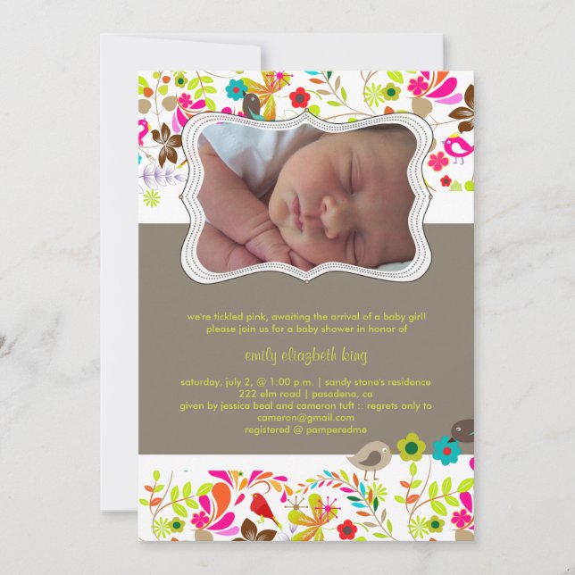 PixDezines retro tree/DIY background+fonts Invitation (Front)