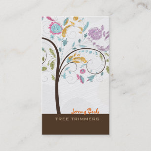 PixDezines retro tree Tree Trimmers ♥♥♥♥ Business Card