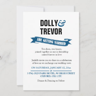 PixDezines ribbon banner/blue Invitation