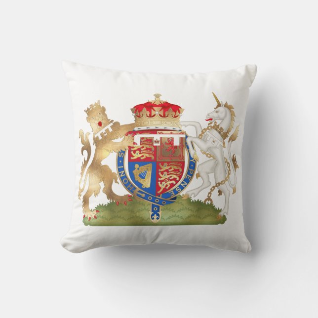 PixDezines Richard the Lion Heart/Windsor Crest Throw Pillow (Front)
