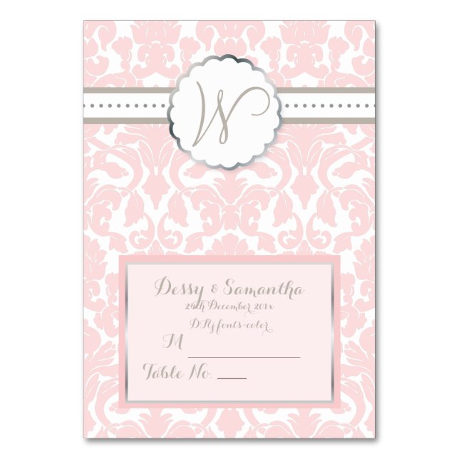 PixDezines rose flora damask tente carte place (Par défaut)