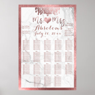 PixDezines Rose Gold Chandelier/Heart/Marble Poster