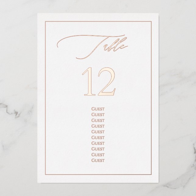 PixDezines Rose Gold Foil Luxe Calligraphy Table#  (Front)