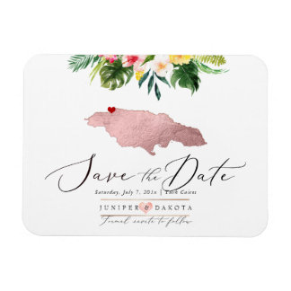 PixDezines Rose Gold Jamaïque Carte Magnet