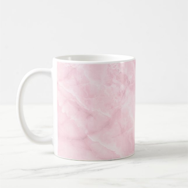 PixDezines ROSE QUARTZ | PINK MARBLE Coffee Mug (Left)