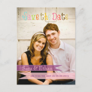 PixDezines rose + violet faire-part de save the da