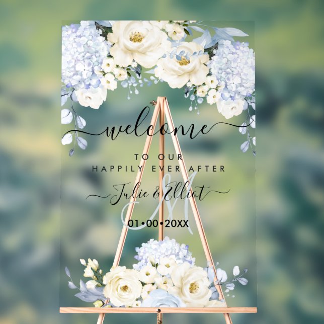 PixDezines Roses élégants Ice Blue Hyde Alabaster (Neutre)