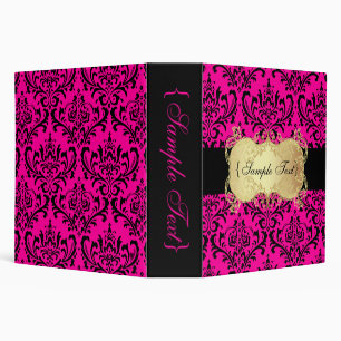 PixDezines Rossi Damask, Black/Pink Binder