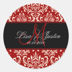 PixDezines Rossi Damask, custom colour!!!! Classic Round Sticker