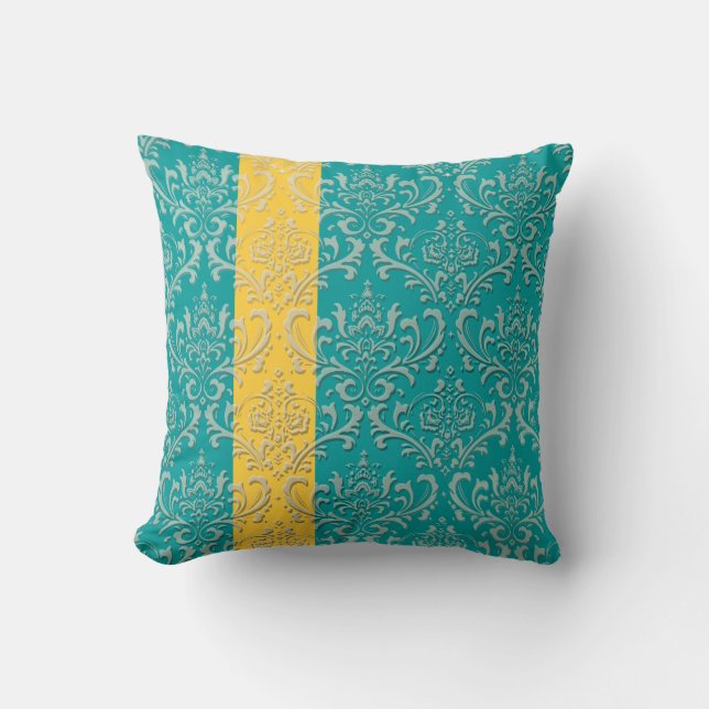 PixDezines rossi damask/diy background colours Throw Pillow (Front)