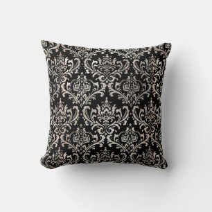 PixDezines Rossi Damask/Faux Silver Throw Pillow
