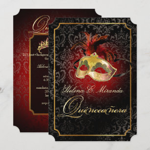 PixDezines Rossi Damask/Masquerade/DIY/Ruby Invitation