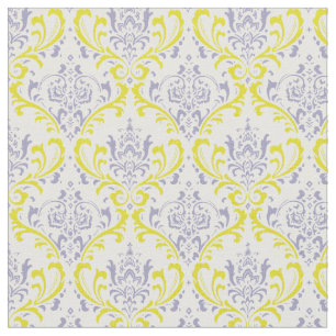 PixDezines rossi damask/purple lilac/yellow Fabric