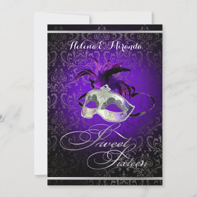 PixDezines Rossi Sweet 16 Masquerade/DIY colour!! Invitation (Front)