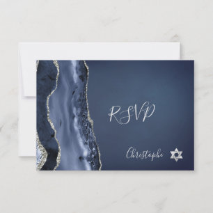 PixDezines RSVP Aquarelle Agate Bar Mitzvah ✡