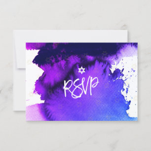 PixDezines RSVP Bar Mitzvah , Purple Watercolor✡