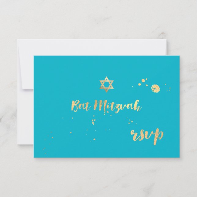 PixDezines rsvp bat mitzvah/dazzled/DIY colour Card (Front)