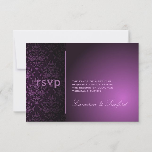 PixDezines RSVP Bijoux Damask/plum (Front)