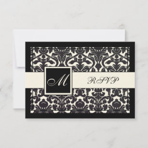 PixDezines rsvp Black Flora Damask/DIY colour Card