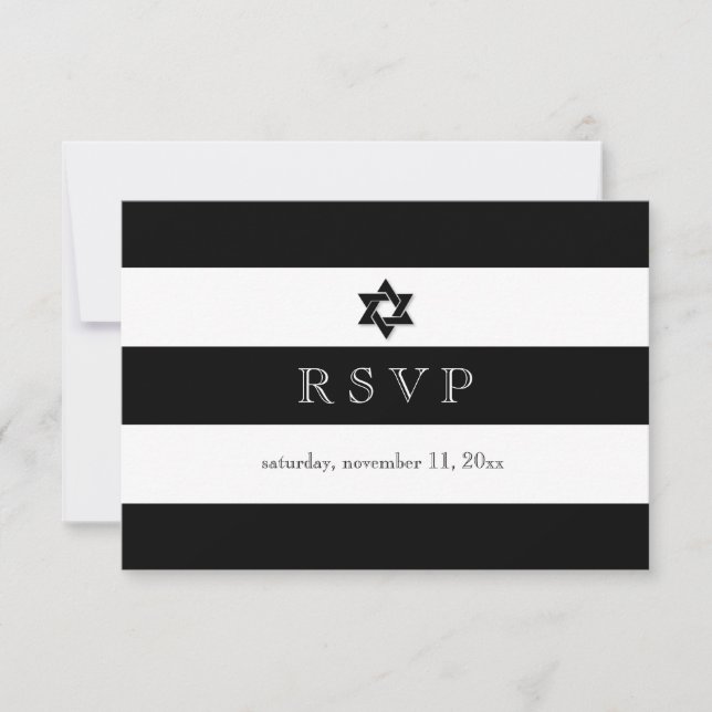 PixDezines rsvp black/white/stripes bar mitzvah (Front)