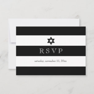 PixDezines rsvp black/white/stripes bar mitzvah