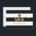 PixDezines rsvp black/white/stripes bar mitzvah<br><div class="desc">PixDezines rsvp black and white white stripes, black star of david bar mitzvah.. one of our classic collections with DIY background colour, as well as the fonts and its colours. Please send us an email for your hebrew name. Easy to customize, simply click "customize it" button to edit your text....</div>