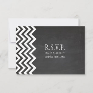 PixDezines rsvp chalkboard+chevron Card