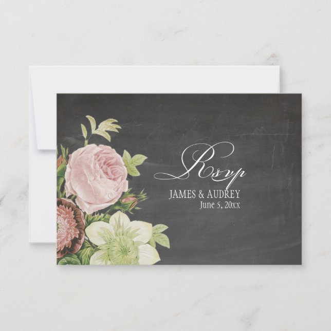 PixDezines rsvp chalkboard+vintage roses (Front)