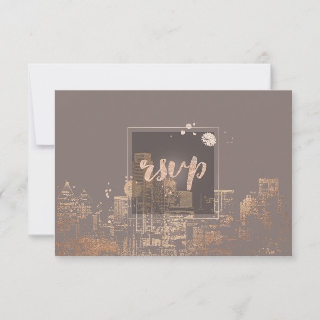 PixDezines RSVP Dallas Skyline/Pink Gold/DIY colou (Front)