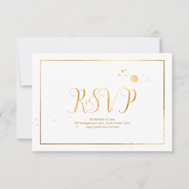 PixDezines RSVP Dazzled/Faux Gold/DIY Background (Front)