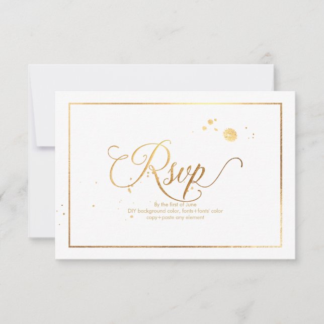 PixDezines RSVP Dazzled/Faux Gold/DIY Background (Front)