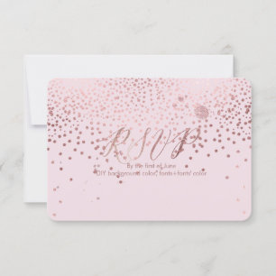 PixDezines RSVP Dazzled/Faux Rose Gold/Rose Quartz Card