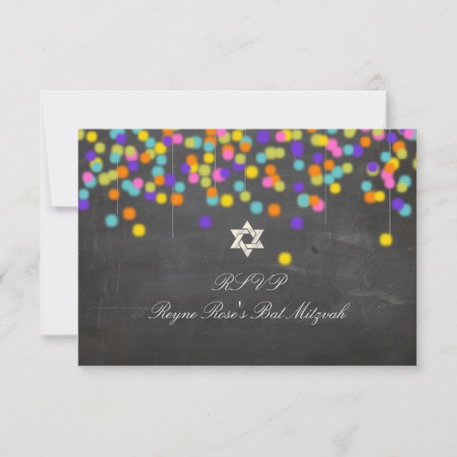 PixDezines rsvp fiesta+chalkboard/bat mitzvah Card (Front)