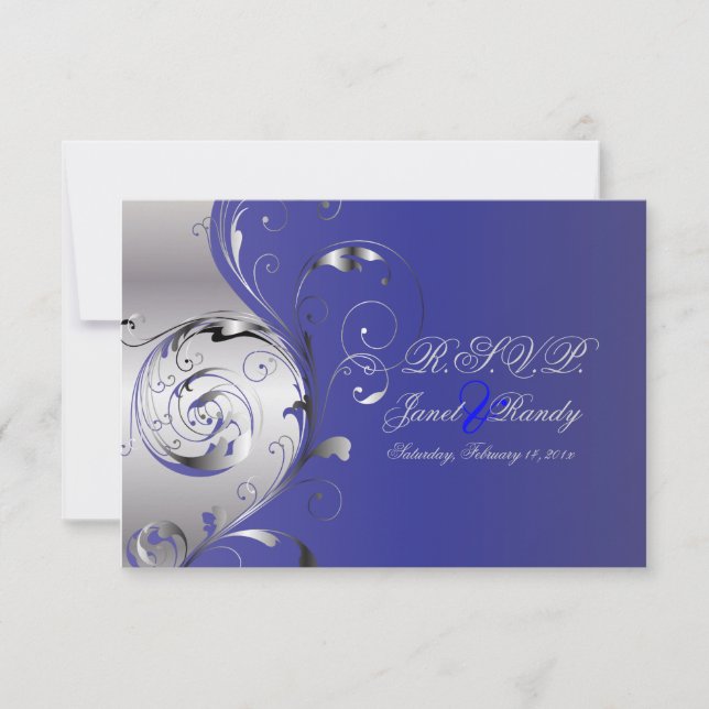 PixDezines rsvp Filigree+tourbillons/argent+bleu (Devant)