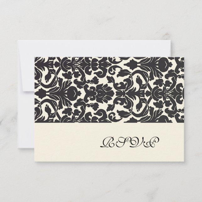 PixDezines rsvp (for 5x7) Black Flora Damask (Front)