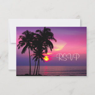 PixDezines rsvp Hawaiian Sunset Beach Scence Card