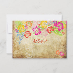 PixDezines RSVP Hibiscus + Swirls Card