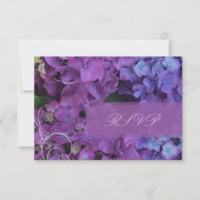 PixDezines RSVP Hydrangea, blue Card (Front)