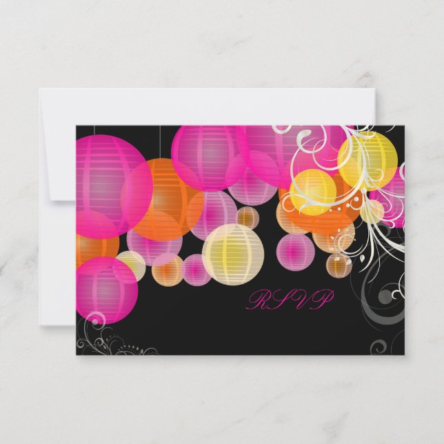PixDezines rsvp lanternes rose/orange/jaune (Devant)