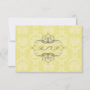PixDezines rsvp Liliana Damask, customizable Card