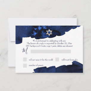 PixDezines RSVP Midnight Sky Bar Mitzvah ✡ Invitation