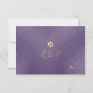 PixDezines RSVP minimalist Dusty Purple Mitzvah ✡