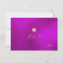 PixDezines RSVP minimaliste Magenta Mitzvah ✡