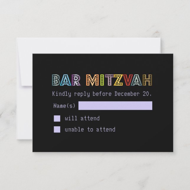 PixDezines rsvp neon lights bar mitzvah (Front)