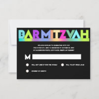 PixDezines RSVP Neon Lights Bar Mitzvah ✡