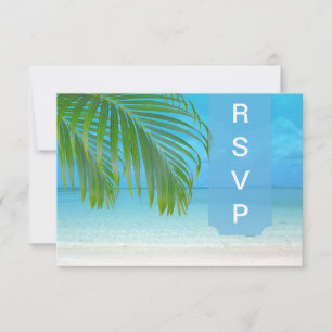PixDezines rsvp Palm fronds/beach Card