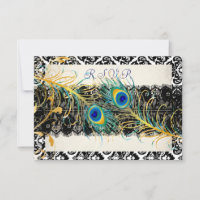 PixDezines rsvp paon pizzazz, damask+dentelle noir