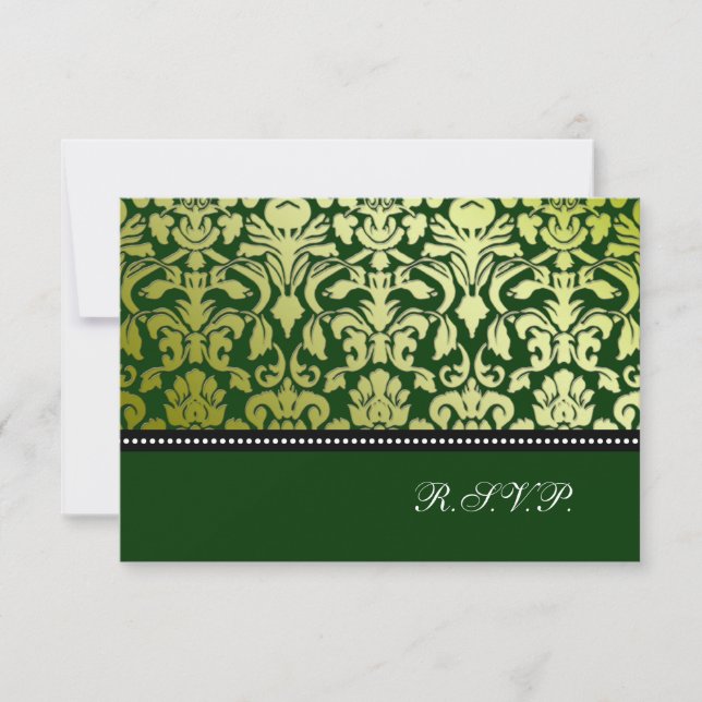 PixDezines rsvp peridot flora damask/diy colours Card (Front)