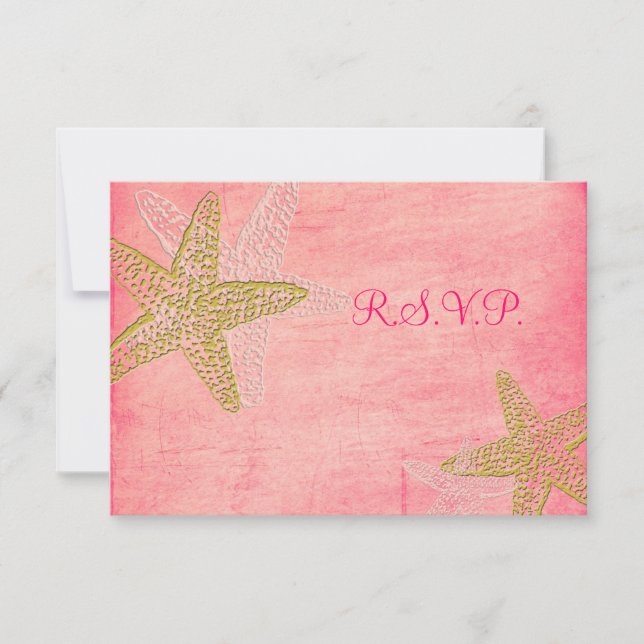 PixDezines RSVP, PINK STARFISH for 5x7 RSVP Card (Front)